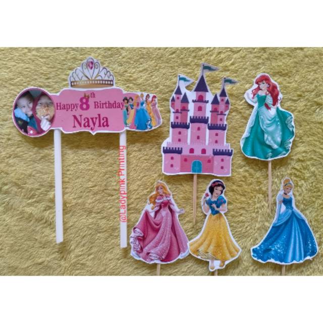 Topper kue ultah tema Princess 1