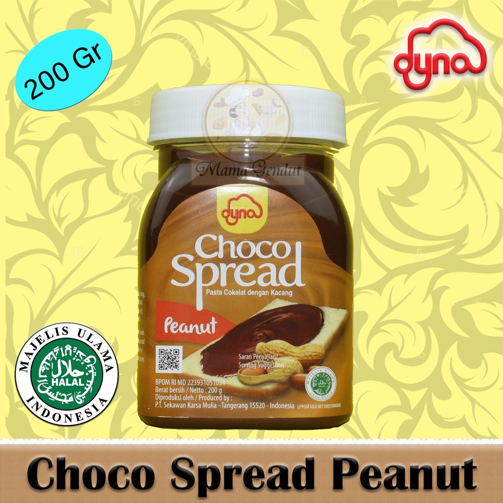 

Selai Roti/Selai Coklat/Coklat Oles/Dyna Choco Spread Peanut Selai Coklat Kacang 200 gr