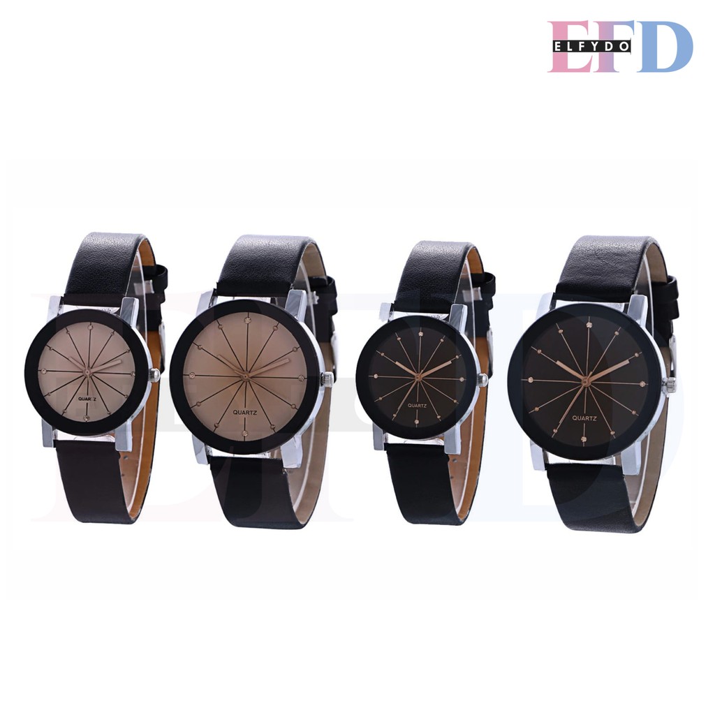 ELFYDO - J110 Jam Tangan Couple Quartz Jam Tangan Pasangan Pria Wanita Import Jam Fashion Murah