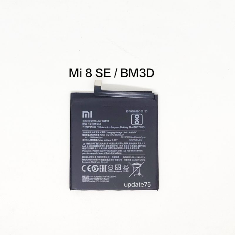 Baterai Xiaomi Mi 8 SE Mi8 SE BM3D Original