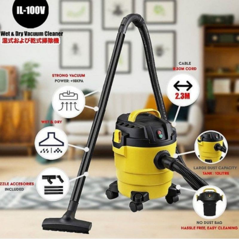 IDEALIFE IL100V Vacuum Cleaners Wet & Dry Penyedot Debu Blow Cleaner Vacum Cleaner Penyaring Kotoran