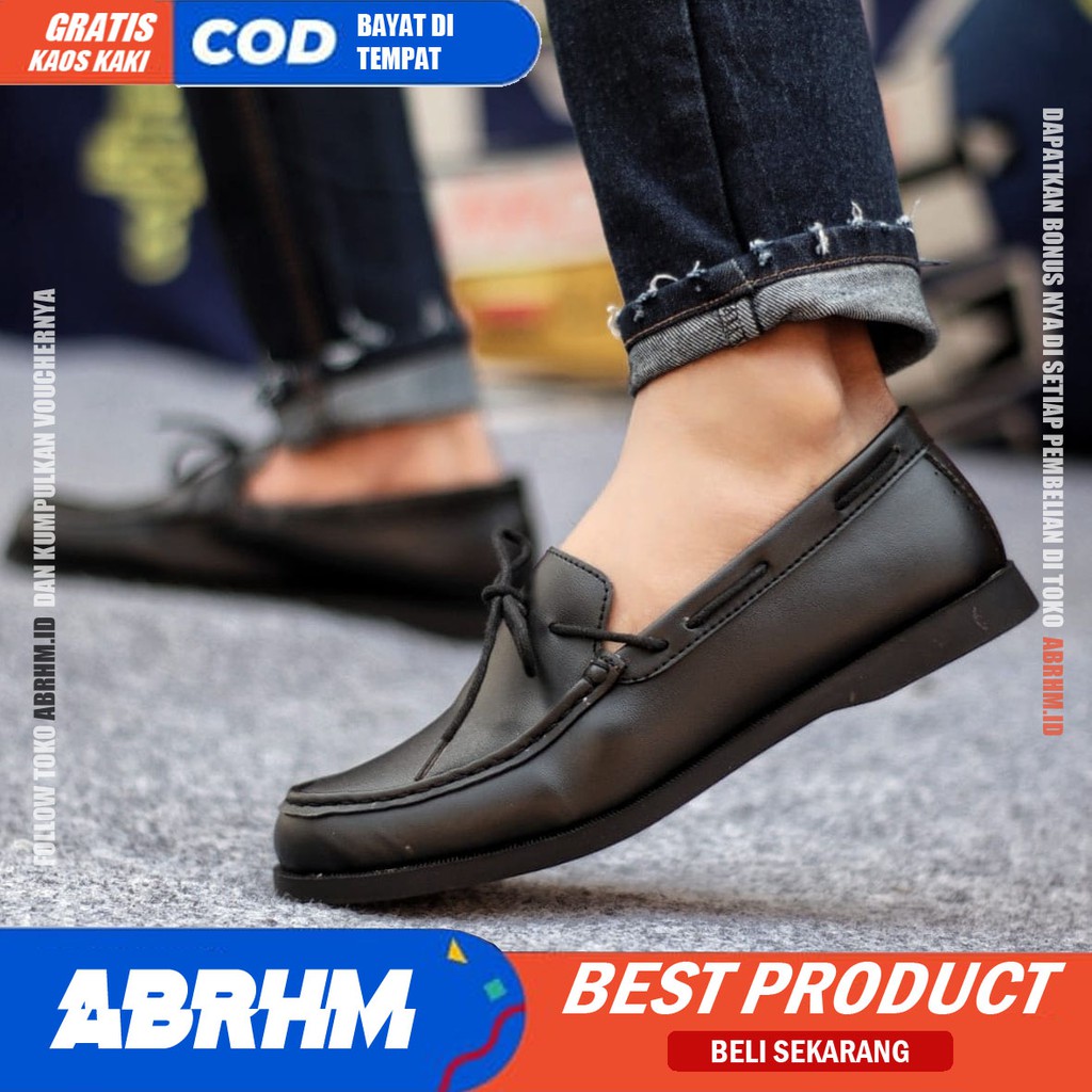 ABRHM X ELDER Sepatu Formal Pria Sepatu Pria Casual Sepatu Kerja Pria Kantor Pantofel Cowok / Cowo Sepatu Kasual Kondangan Kulit Pu Original