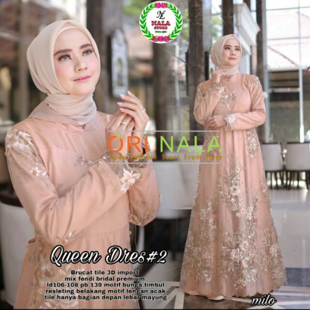 QUEEN DRESS ORI NALA / LONGDRESS / DRESS BRUKAT