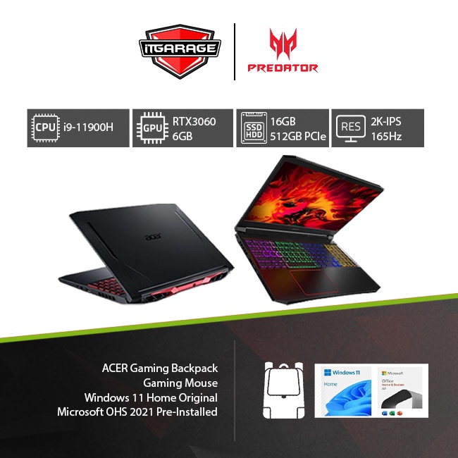 Acer Nitro 5 AN515-57-921P|i9-11900H/16G/512G/RTX3060-6G