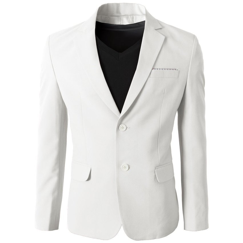 Jas Putih Pria Putih Polos