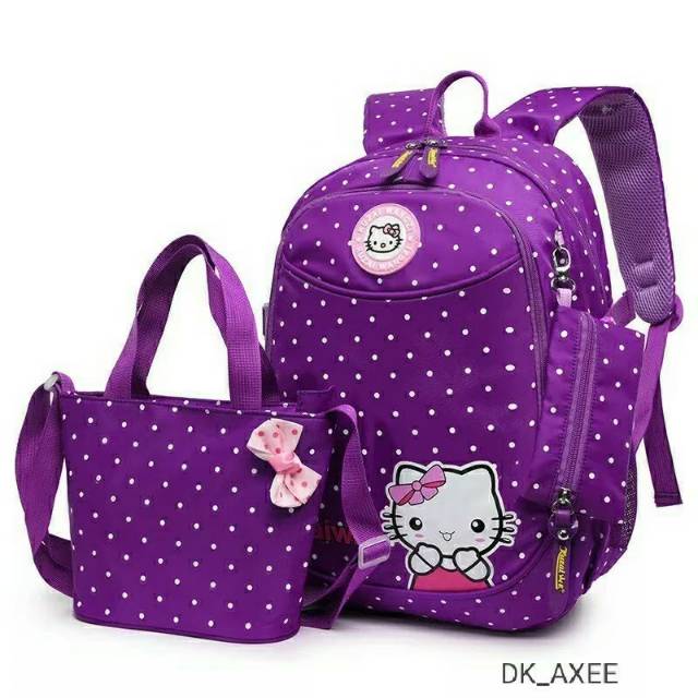 NIQABIS TAS RANSEL ANAK PEREMPUAN HELLO KITTY SET 3IN1 TAS SEKOLAH ANAK PG PAUD TK SD CEWEK MURAH