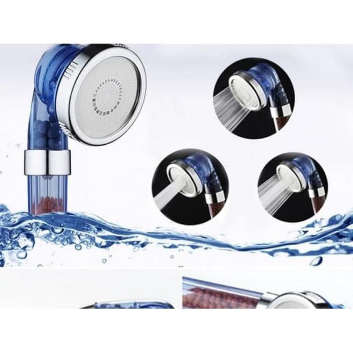 Kepala Shower Head Ion SPA Ionizer Healthy Crystal 3 Mode