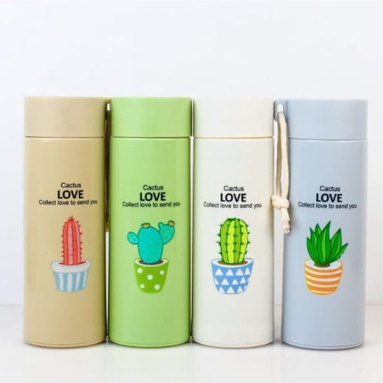 Botol Minum Kaktus - Botol Air Minum Kaca - Tempat Air Minum Serbaguna
