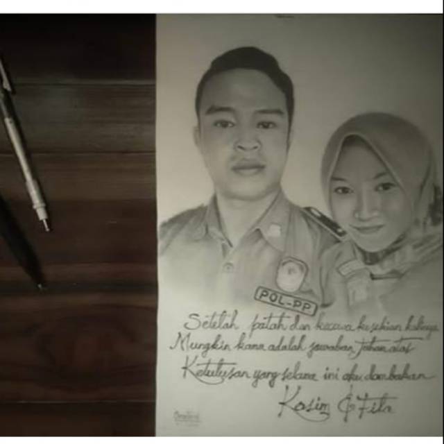 Sketsa wajah realis jasa lukis