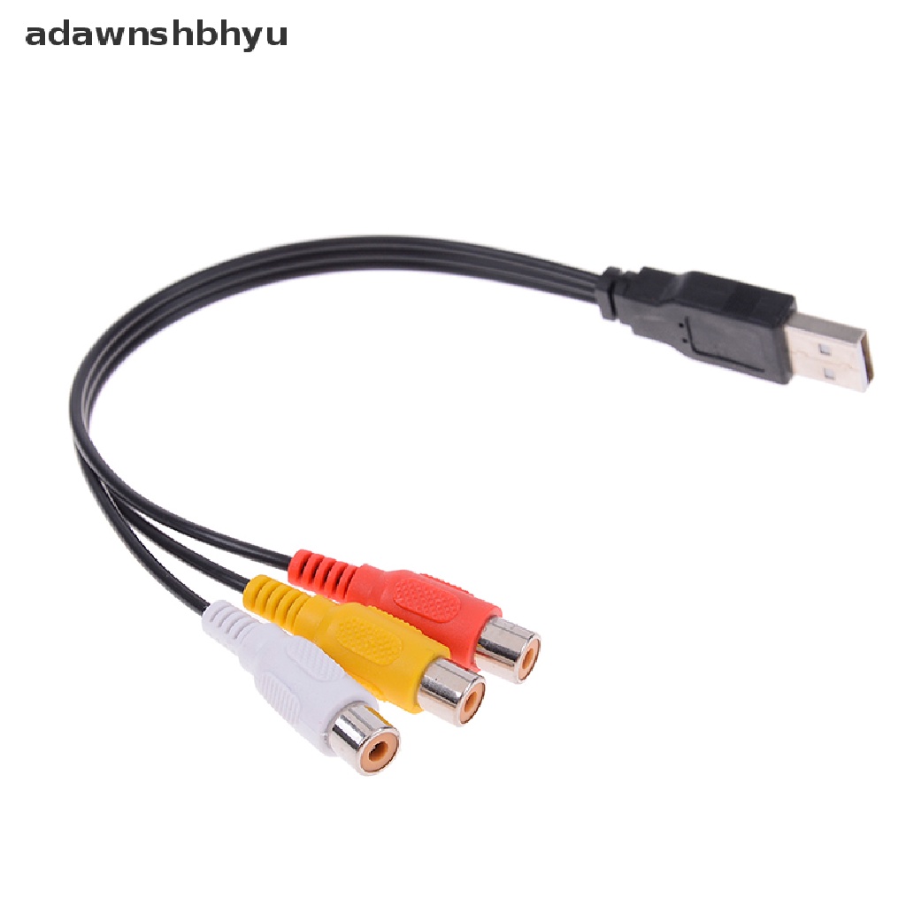 Adawnshbhyu usb male plug to 3kabel rca female adapter audio converter usb to rca