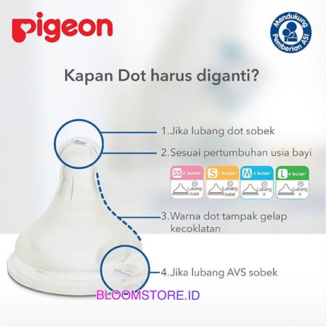ISI 3 PIGEON Softouch Peristaltic Wideneck Wide Neck Plus Nipple Dot Teat Bayi Blister Size S M L 2 LL 1 Soft Touch Original