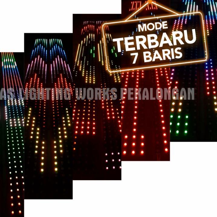 リ Led Variasi Kaca Strobo 7 Baris Wave TEXT WIFI Black PCB 12V/24V Mobil Truk Bus Kekinian