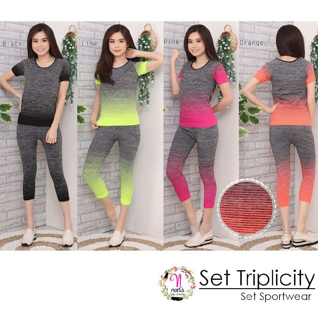 Triplicity Sport SET Setelan Baju  senam  Import Baju  