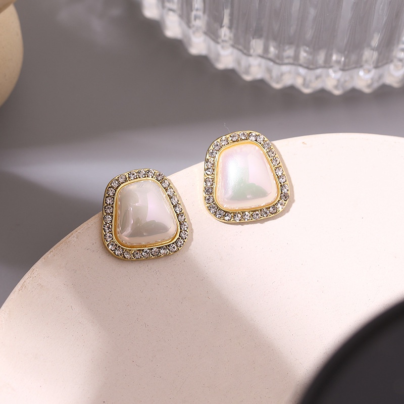 Korea Baroque vintage mutiara Mabe anting-anting wanita anting-925 perak anting-anting anting-anting