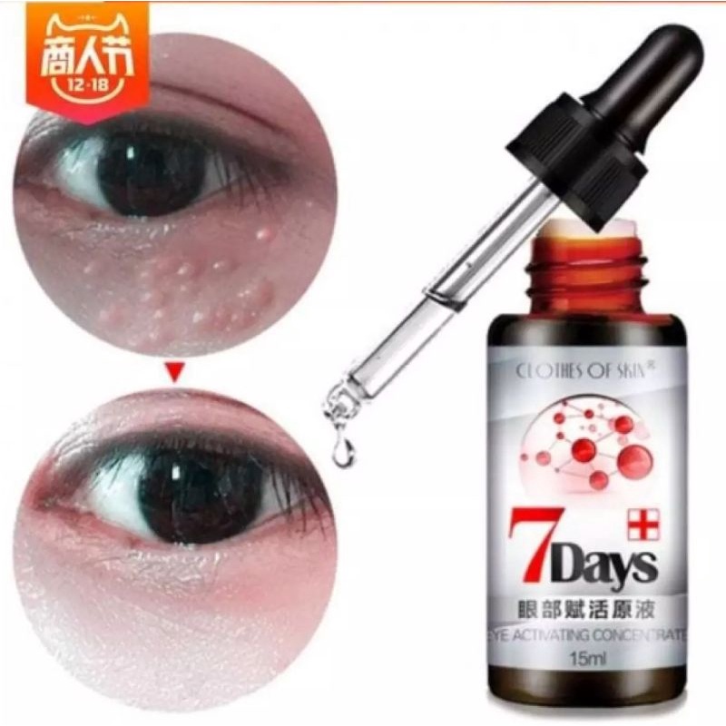 PENGHILANG MILIA BINTIK BINTIL MATA 7DAYS EYE SERUM / 7 HARI PENGHILANGKAN MATA PANDA KERUTAN GARIS HALUS LINGKARAN HITAM-15ml