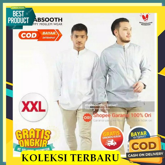 Baju Koko Fashion Pria Idul Fitri Kekinian Dan Populer/ Jrj- Baju Koko Katun Lengan Panjang Dewasa S