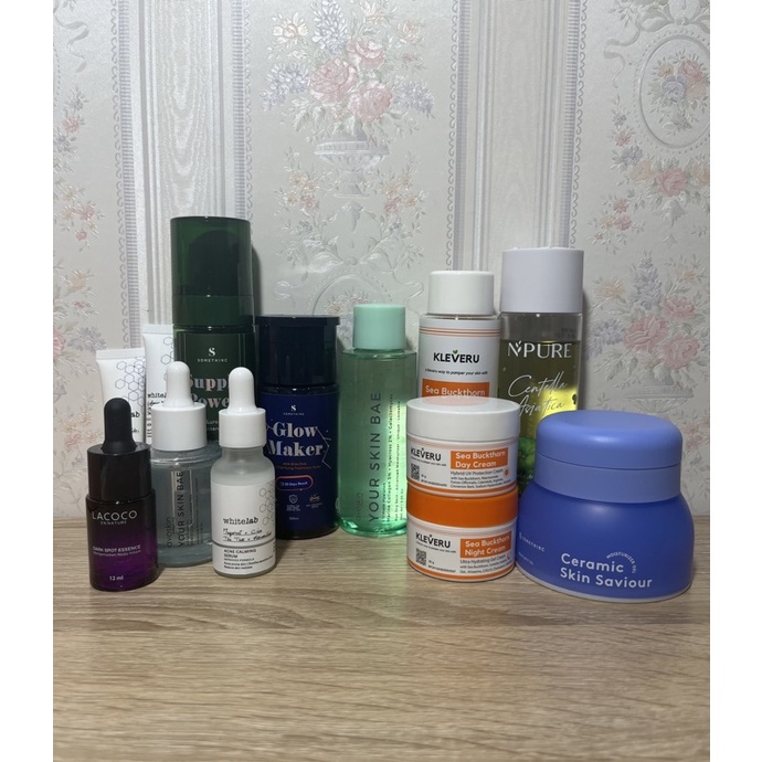 Preloved Skincare, Avoskin Hydrating Toner, Avoskin Hydrating Serum, Lacoco Dark Spot Essence, Somet