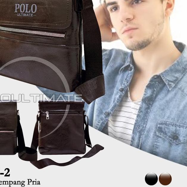 ♢ Tas Selempang Kulit Pria POLO ULTIMATE SlingBag Branded Import Tas pria kuit Slempang Bahu JPD9808