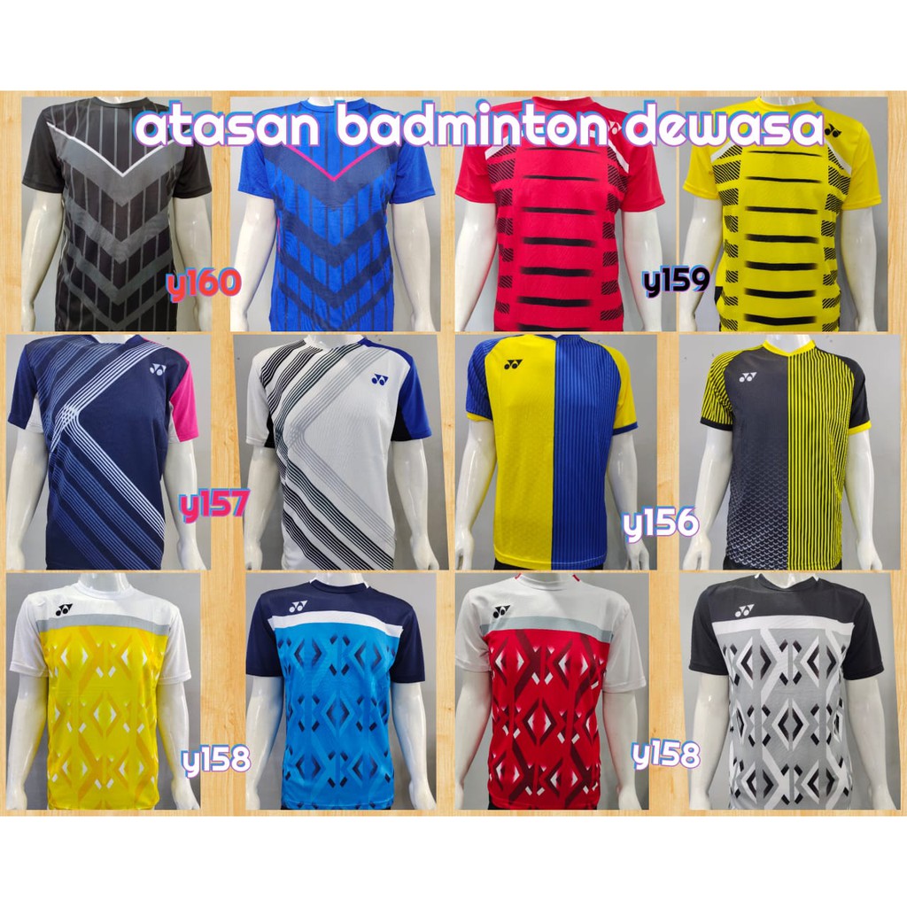 ATASAN BADMINTON/KAOS OLAHRAGA BULUTANGKIS DEWASA Y156P/Y157P/Y158/Y159P/Y160P/Y166P