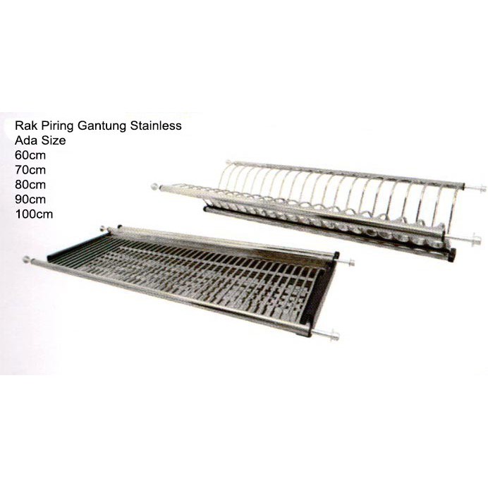 Rak Piring Gantung Stainless 80 cm SUS 304