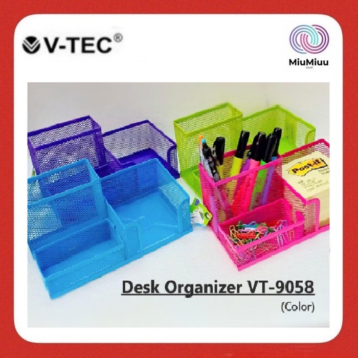 

Hemat Desk Memo Organizer Vtec Tempat Pulpen Meja Vt-9058 Warna Trendi