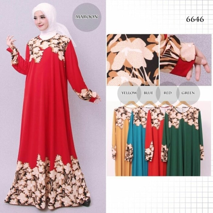 PROMO GAMIS JUMBO/Baju Gamis Wanita Gamis/Jumbo Jersey Korea Motif/MURAH SPECIAL DAN ADEM
