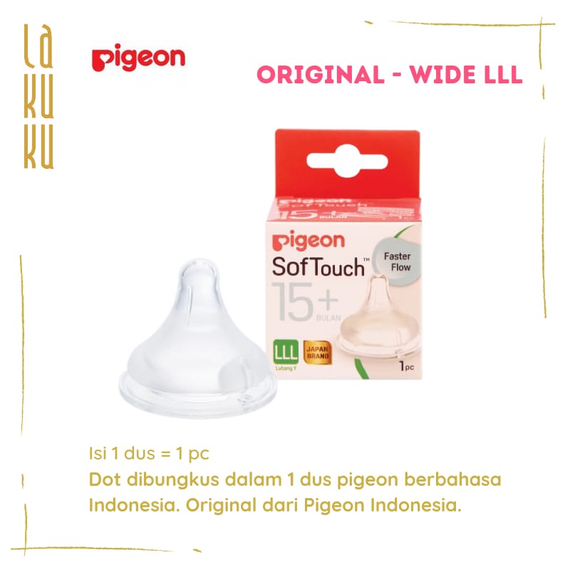 LAKUKU - PIGEON Dot Peristaltic Plus 3 Blister M &amp; L - Soft Touch Dot Bayi