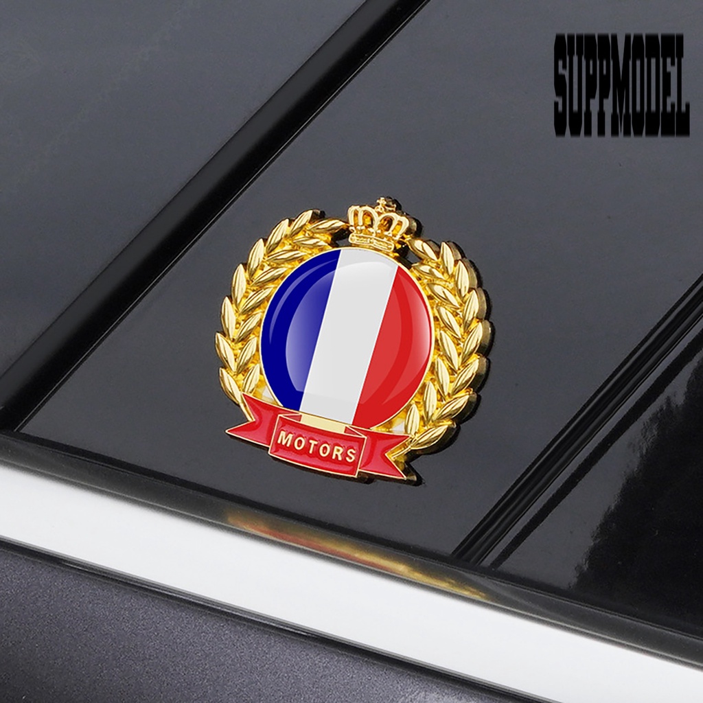 Stiker Emblem 3D Motif Bendera Nasional Tahan Pudar Untuk Dekorasi Mobil