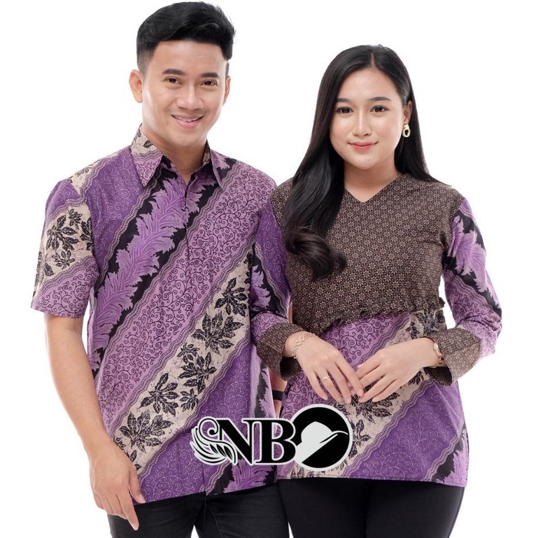 Baju Batik Couple Original Batik Wanita Sarimbit Batik Pasangan Ungu Lurik Liris Keluarga Pekalongan