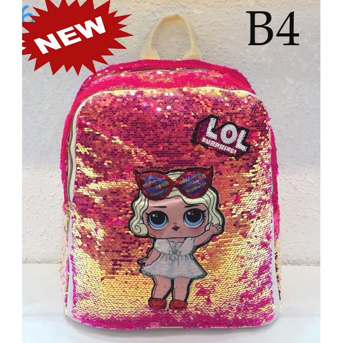 TAS USAP TERMURAH TAS RANSEL TK 12&quot; Gambar Kaca Mata Sequin Usap Payet Manik2 IMPORT