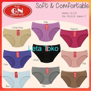 Celana Dalam Wanita Lusinan Golden Nick Cd Cewek Mini Polos Lembut Kerut Belakang 127 Murah