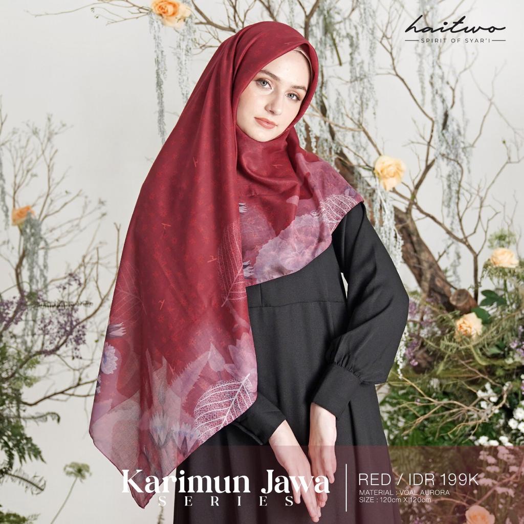 Hai Two Jilbab Segi Empat Motif Karimun Jawa hijab Simple Kekinian Murah Fashion Style