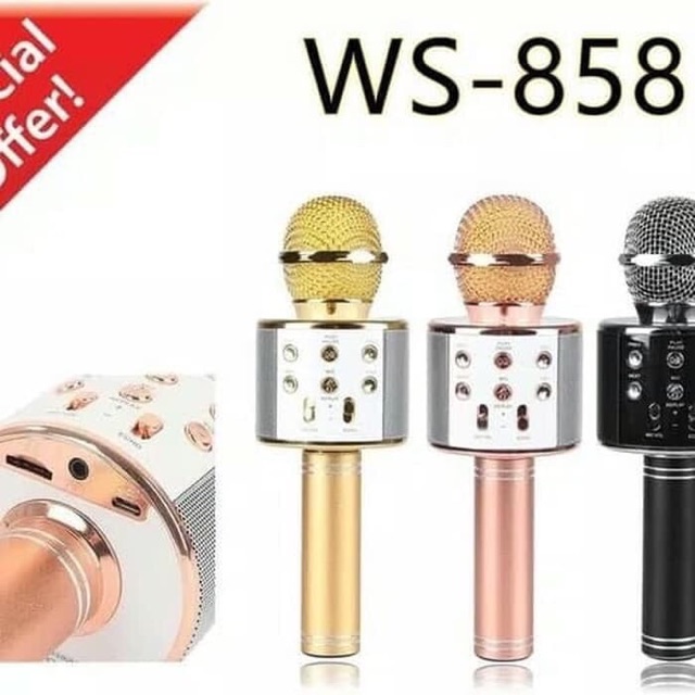 MIC mix KARAOKE MICROFON WIRELESS BLUETOTH WSTER WS 858 WS-858 mic SMULE