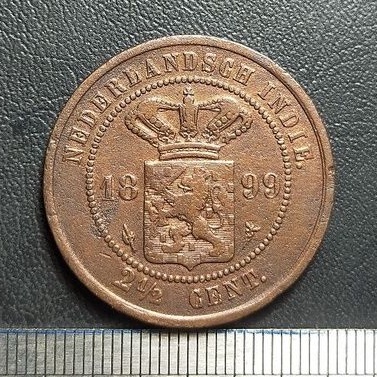 #94-BB. UANG KUNO / KOIN KUNO / BENGGOL 2.5 CENT TAHUN 1899