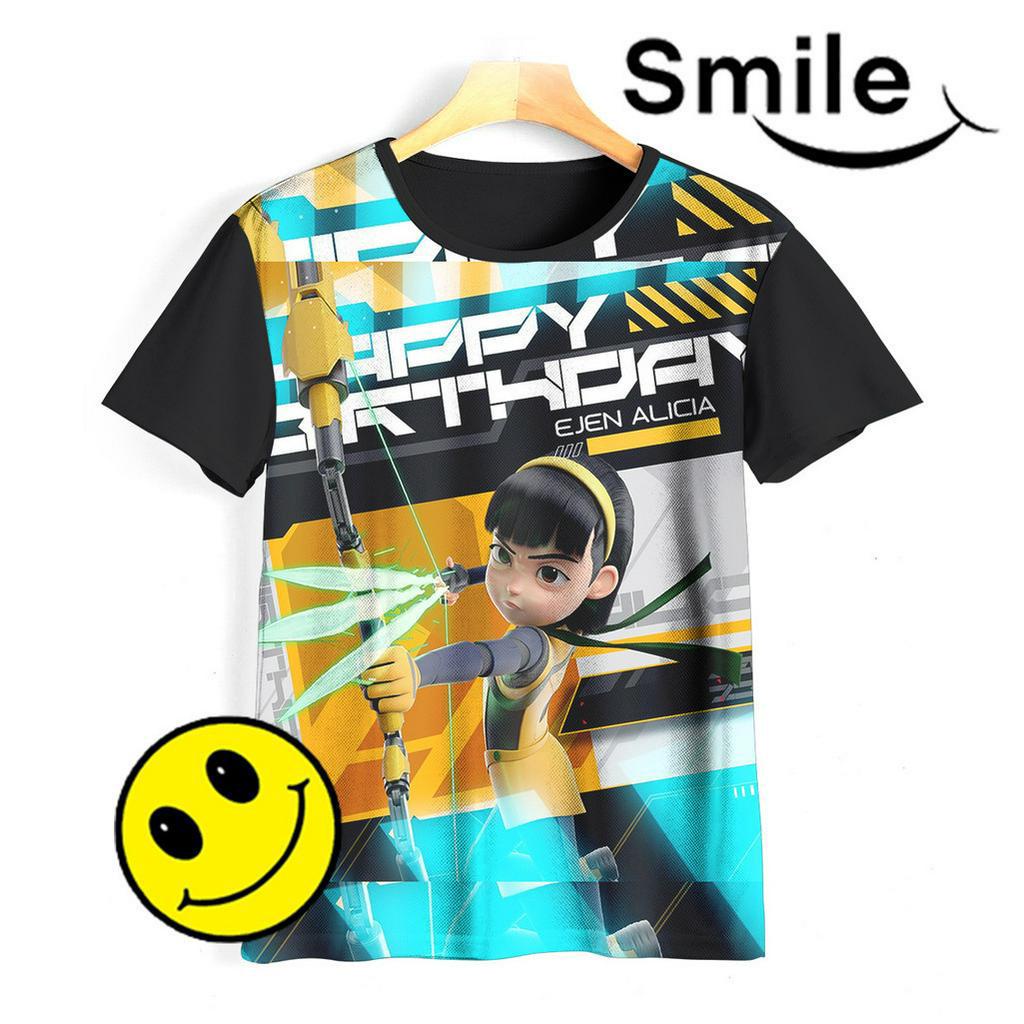 Kaos Anak Ejen Alicia Baju 3D Ejen Alicia Hero Ejen Ali 02EAC010 Untuk Usia 1-12 Tahun - SmileyArea
