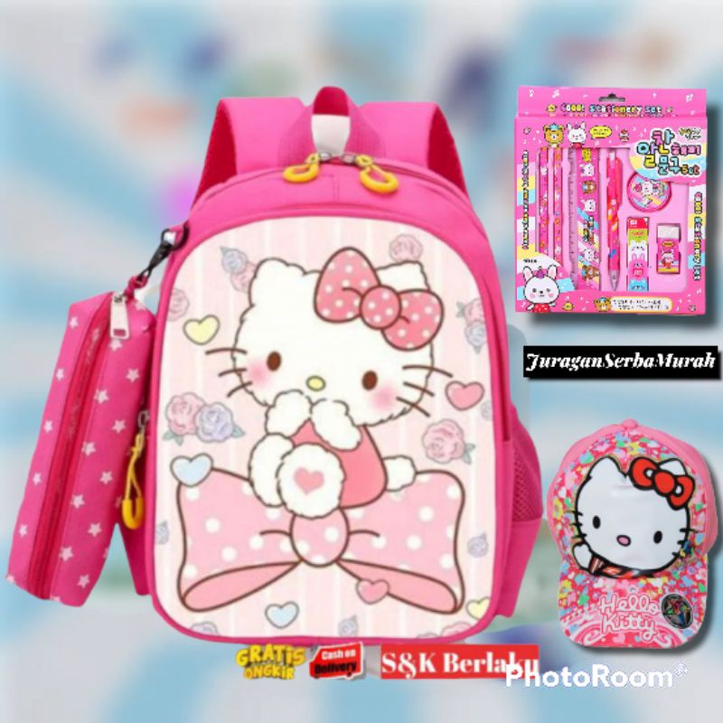 Tas Ransel Sekolah TK Paud Anak Perempuan Karakter Hello Kitty