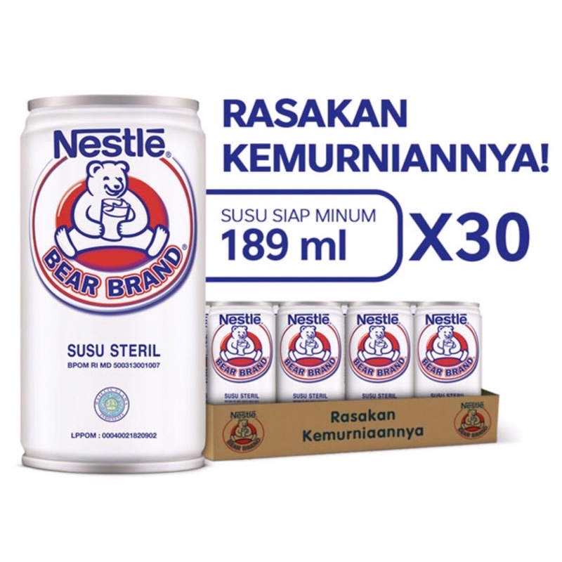 

BEAR BRAND Susu Kaleng Susu Beruang Susu Steril 189ml x 30 pcs