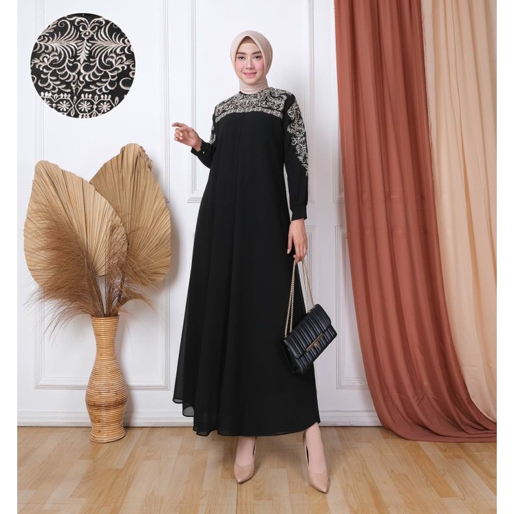 Gamis Maudy Bodir Mix  Bahan Ceruti |Gamis pesata| Fahsion Wanita|Baju Pesta