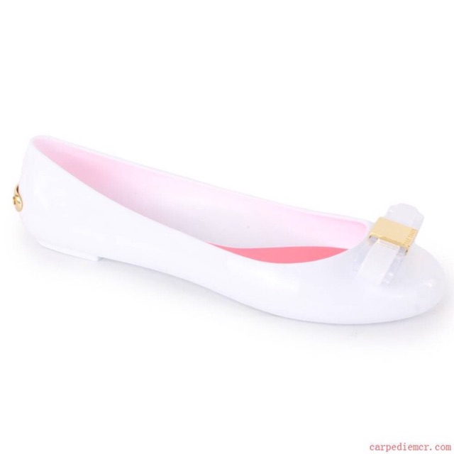 PRELOVED TED BAKER WHITE BOW JELLY SHOES