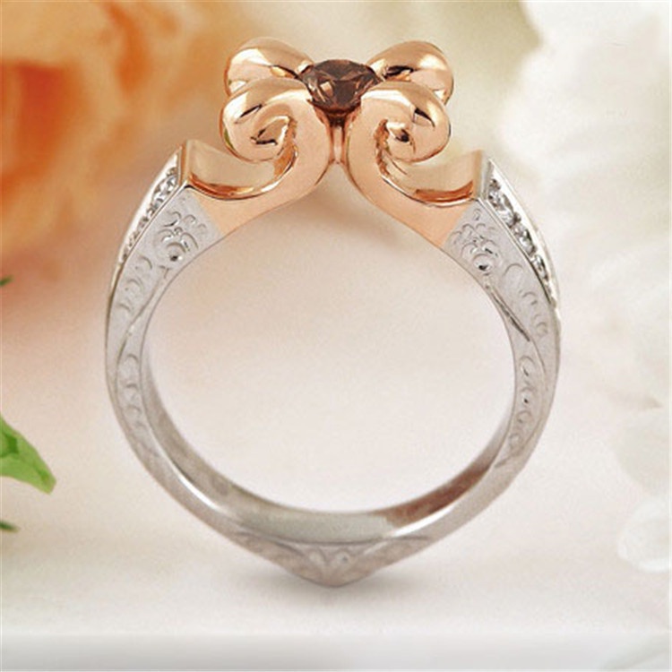 Cincin Bahan Sterling Silver 925 Warna Rose Gold Untuk Wanita Ccc8