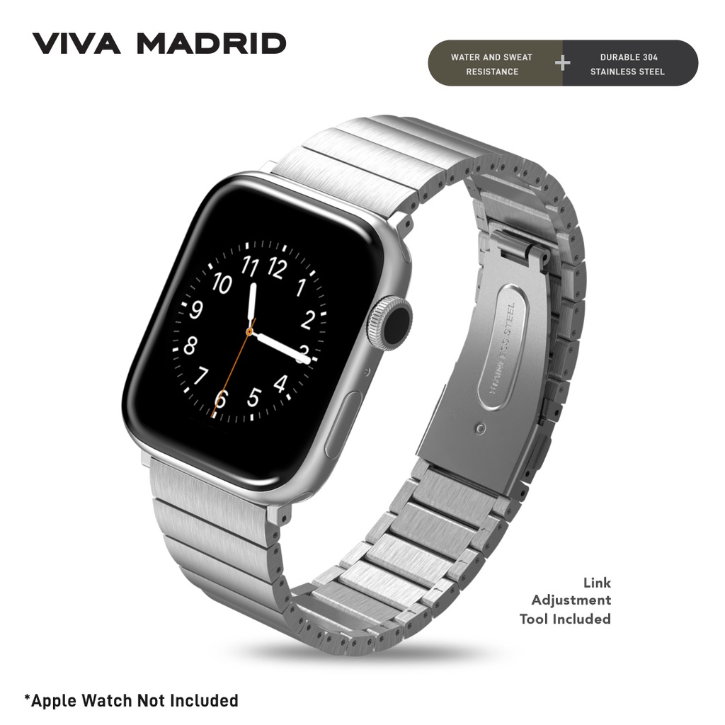 Strap iwatch Stainless Steel 42mm / 44mm 7 6 SE 5 3 Viva Madrid Lavier