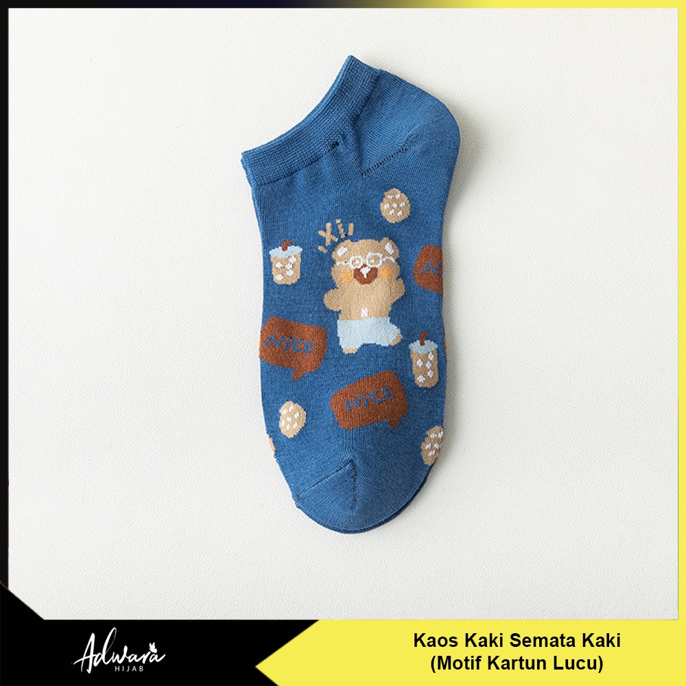 Kaos Kaki Wanita Pendek Semata Kaki Motif Kartun Karakter Lucu Gaya Fashion Korea