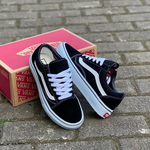 Jual Sepatu Sneakers Pria Vans Old Skool Black White TANPA BOX | Shopee ...