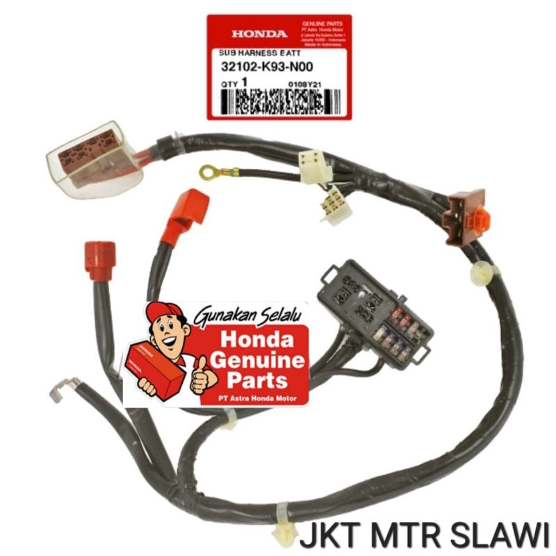 32102-k93-N00 kabel baterai, kabel aki, sub harness, kabel sekring scoopy f1 esp, scoopy donat  2017-2020 asli honda ahm ori honda