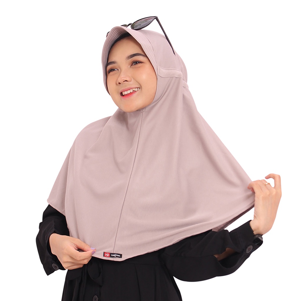 SALE (COD) - TERMURAH Hijab Serut Kaos - Jilbab Santai Homestatis - Khimar Serut Belakang