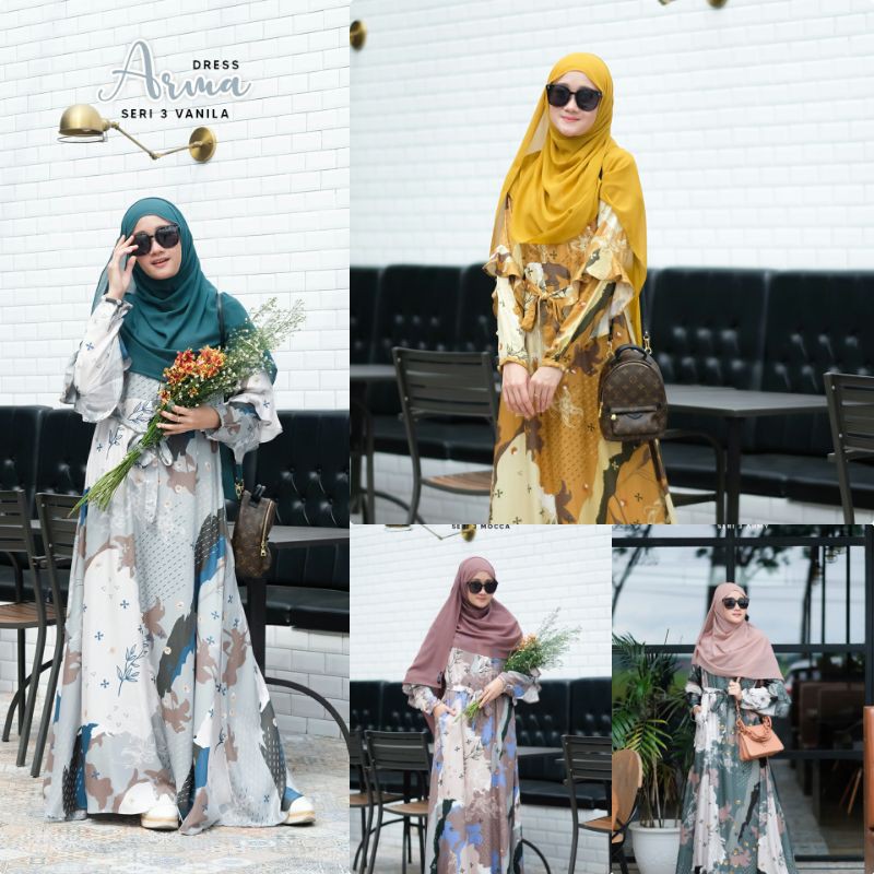 gamis arma seri 3 terbaru by Adzkia hijab