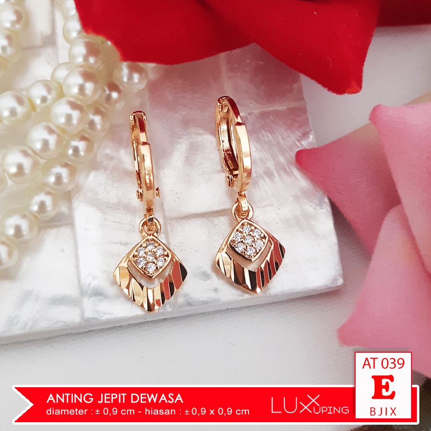 AT 039 Anting Panjang Wanita Lapis Emas Imitasi Perhiasan Set Xuping Murah Love Tassel Jurai Luxx Xuping