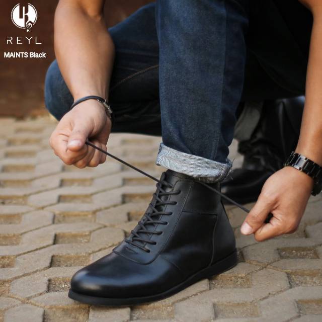 MAINTS - REYLMAN | Sepatu Boots Kulit Asli Pria Series Klasik Kasual Santai Kerja Bikers Touring