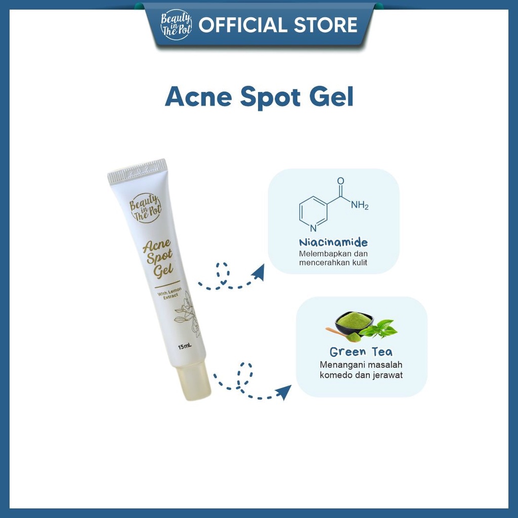 [1 paket] Brightening Series + [1 pcs] Acne Spot Gel - Beauty In The Pot - Skincare Alami BPOM Mencerahkan Wajah, Memudarkan Flek Hitam, & Me-3