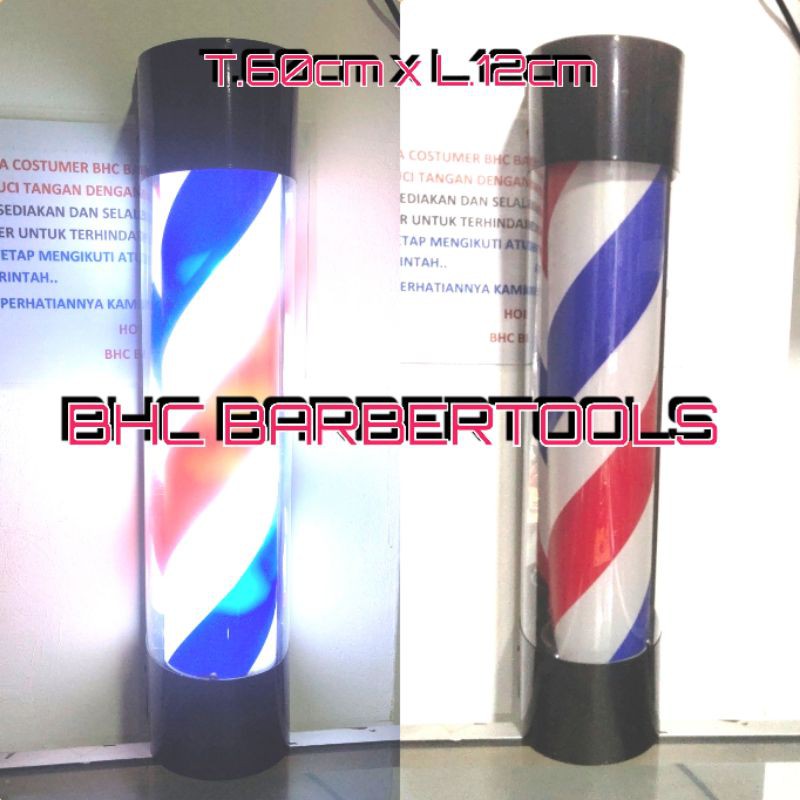 LAMPU BARBERSHOP 60 X 12 CM LAMPU BARBERPOLE LOLIPOP IMPORT A1